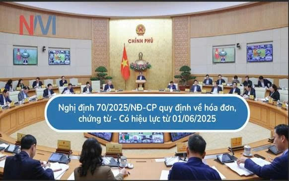 Nghị định 70/2025/NĐ-CP quy định về hóa đơn, chứng từ – có hiệu lực từ 01/06/2025.